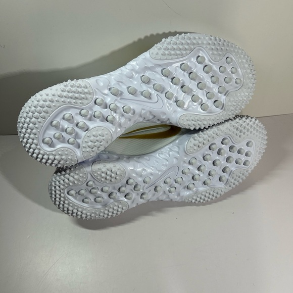 Nike Huarache 9 Elite TF Turf LAX FN0310-100 White Gold Mens Sz. 10 Lacrosse New - Picture 12 of 12